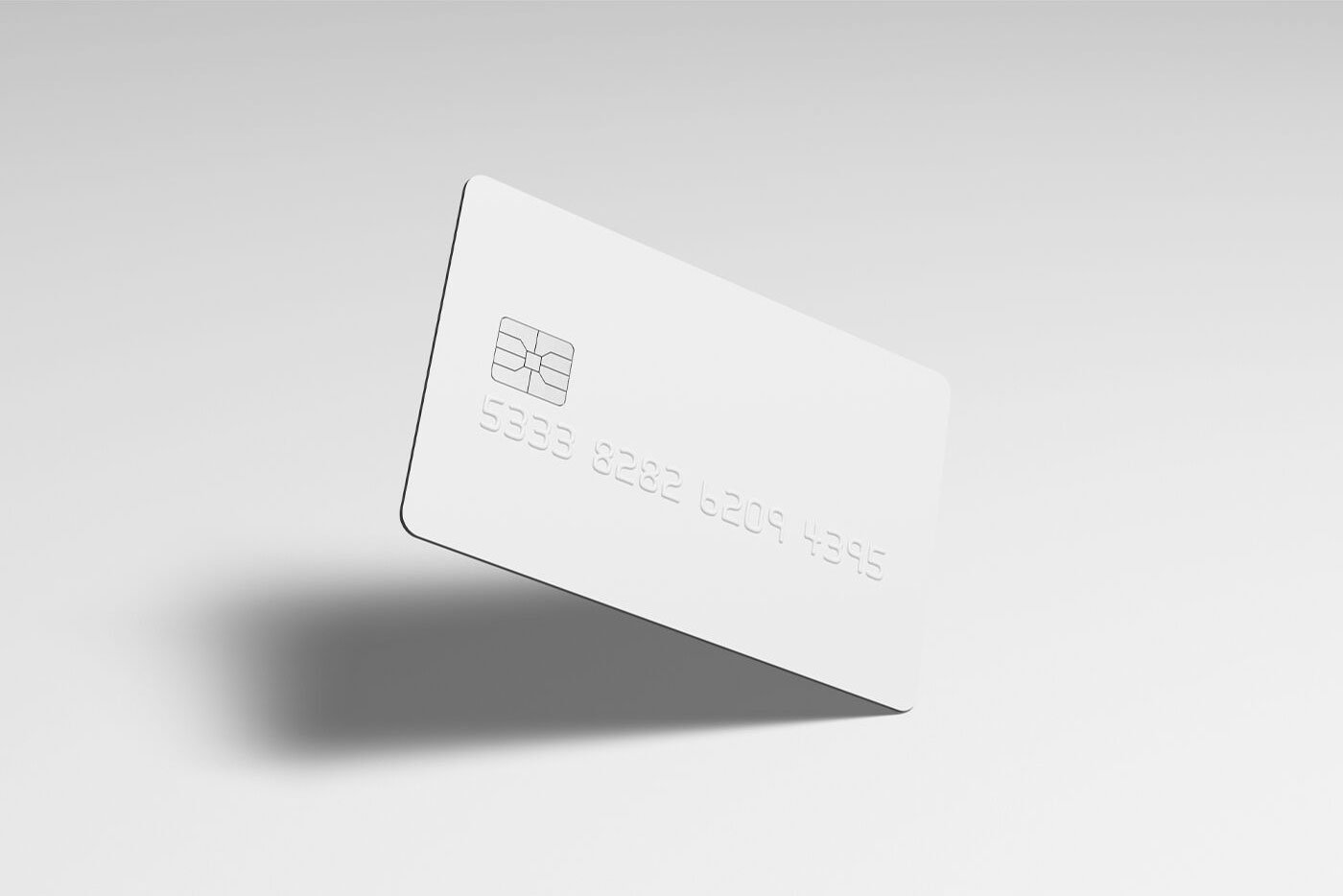 Mockup of a Diagonal Floating Debit Card FREE PSD