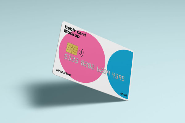 Credit Card Mockup With Floating Props — Mockup Zone