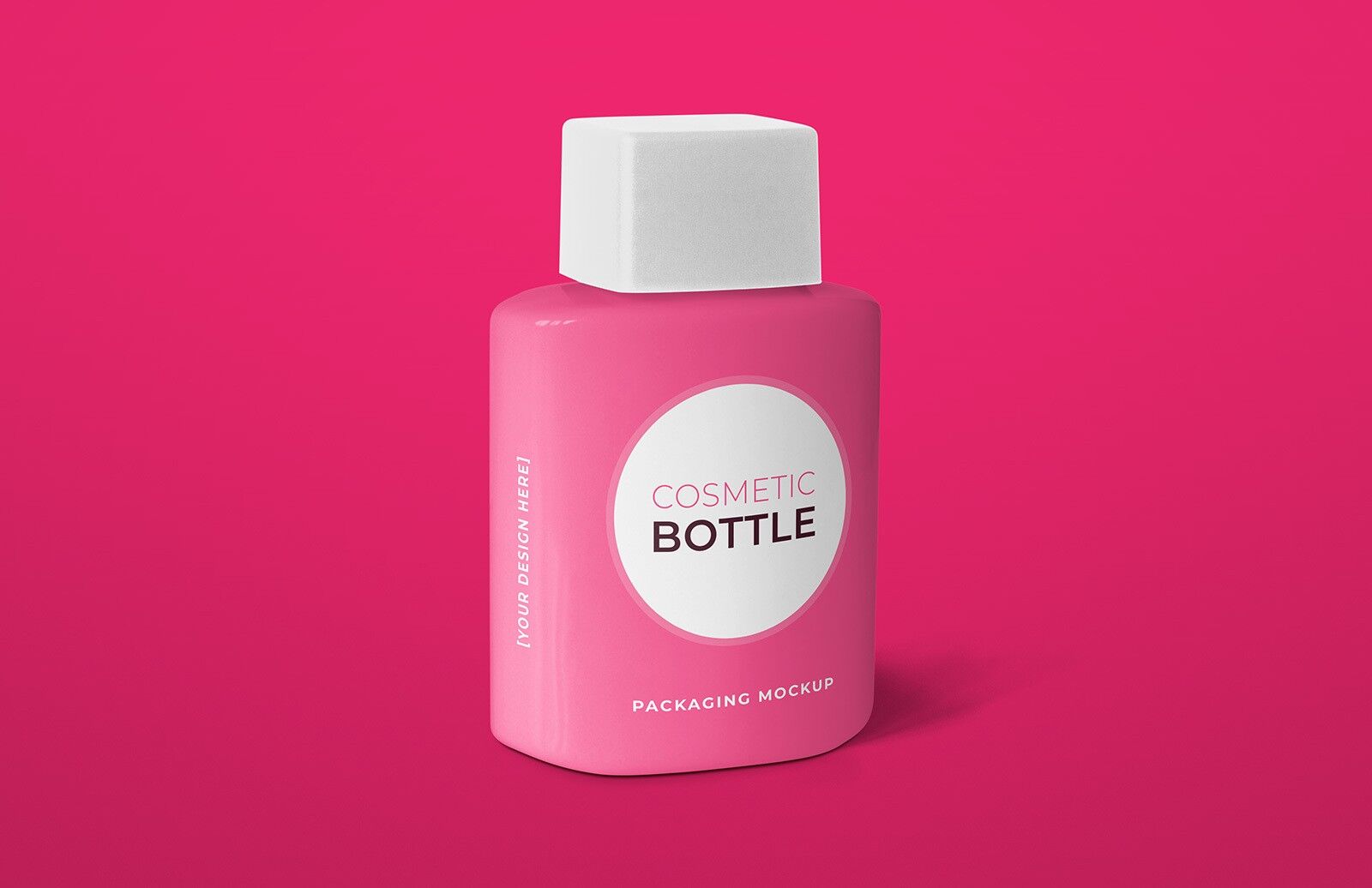Mockup of a Medium sized Cosmetic Bottle Packaging FREE PSD