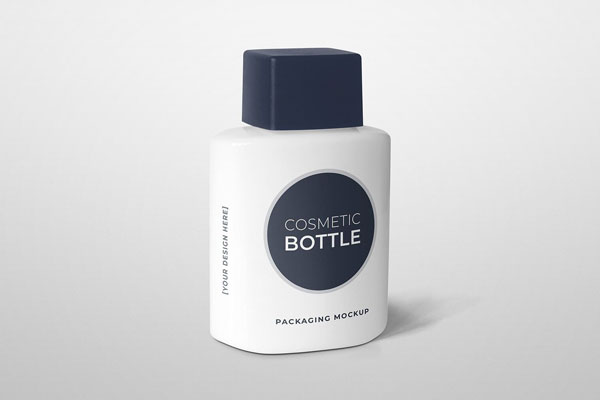 Mockup of a Medium sized Cosmetic Bottle Packaging FREE PSD