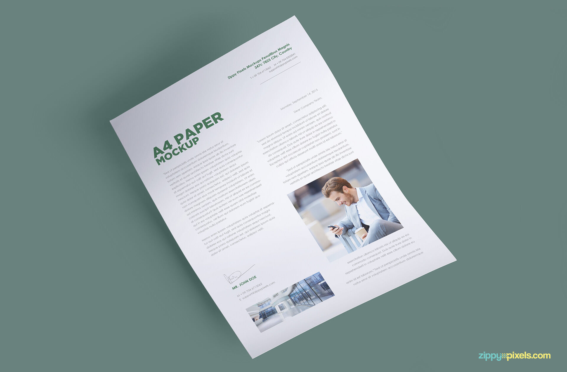 Mockup Of A Paper In A4 size FREE PSD