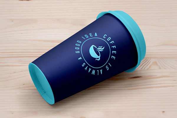 Mockup of Simple Coffee Cup Lying on the Floor FREE PSD