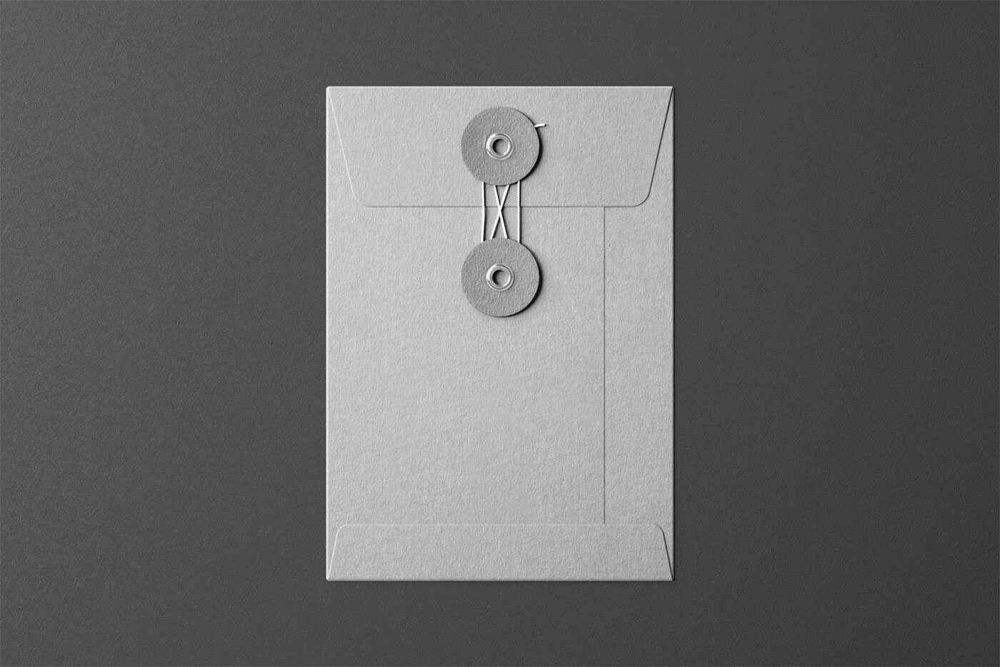 Mockup of Small Envelope with Japanese Washer and a String Closure FREE PSD