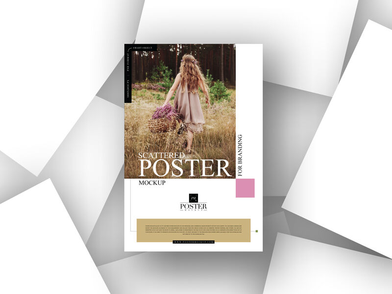 Mockup Showcasing a Scene Filled with Scattered Posters FREE PSD