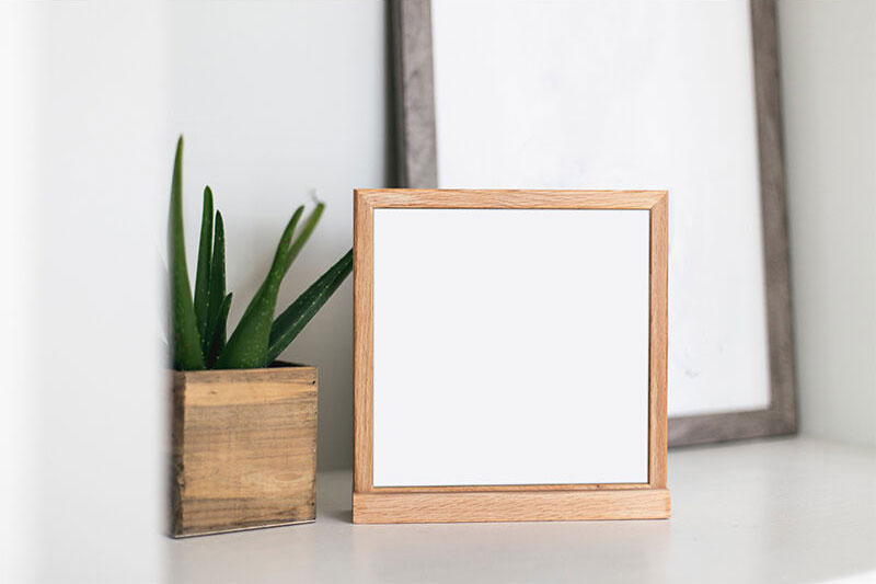 Mockup Showcasing a Square Poster Frame and Blurred one at Background FREE PSD