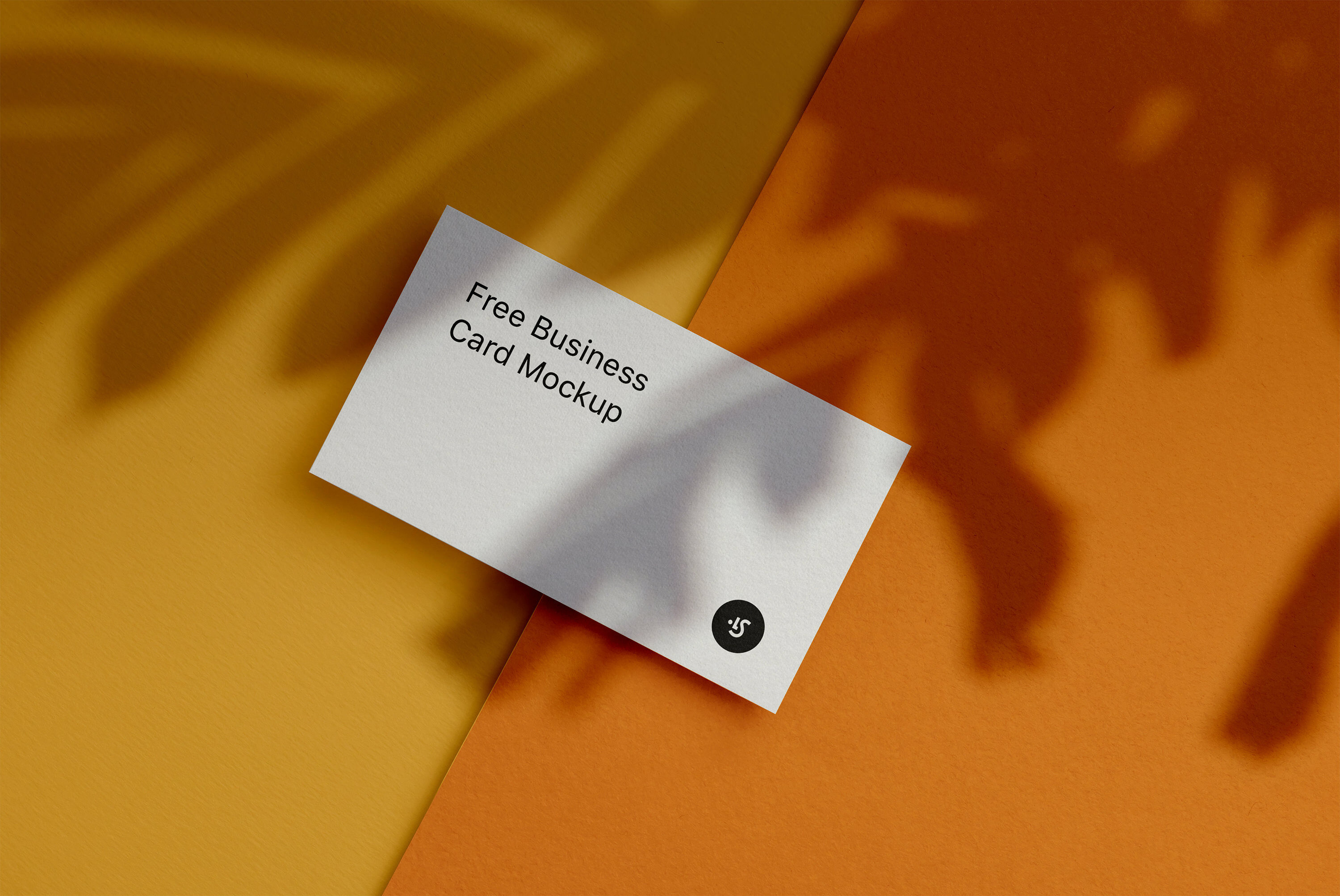 Mockup Showcasing Business Card with Overlaid Shadow Effect FREE PSD