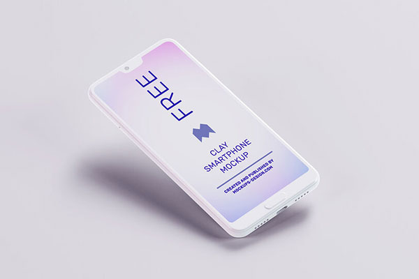 Mockup Showcasing Floating Clay Smartphone FREE PSD