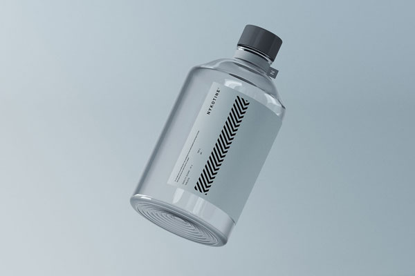 Mockup Showcasing Floating Clear Glass Medical Bottle FREE PSD