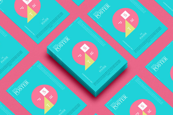 Mockup Showcasing Grid Branding Poster FREE PSD