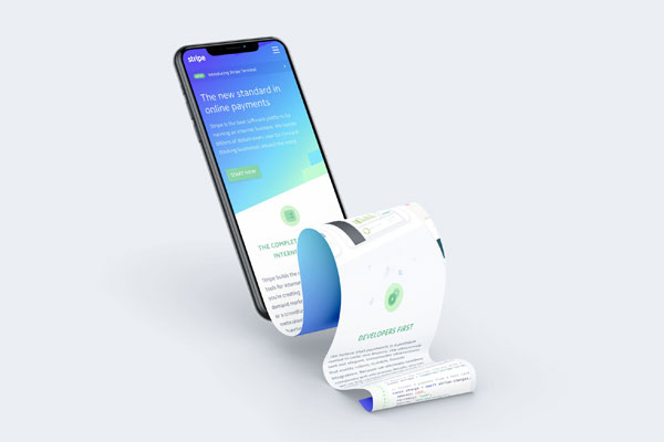 Mockup Showing a Long Scroll Covering iPhone Xs Screen FREE PSD