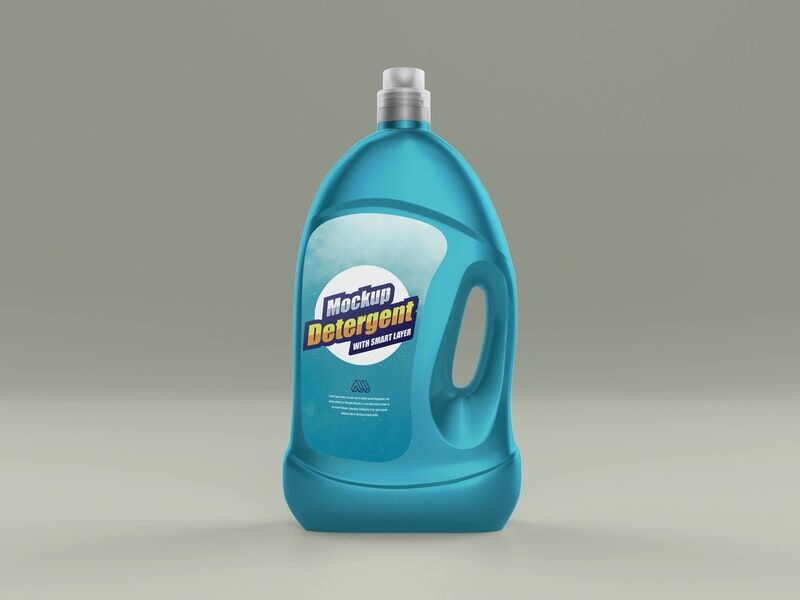Mockup Showing a Simple Detergent Bottle FREE PSD