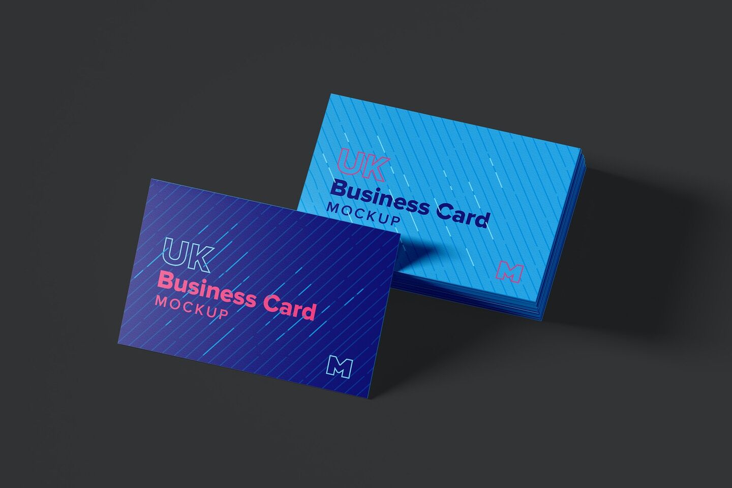 Mockup Showing a Single Business Card Laid on a Pack of Cards FREE PSD