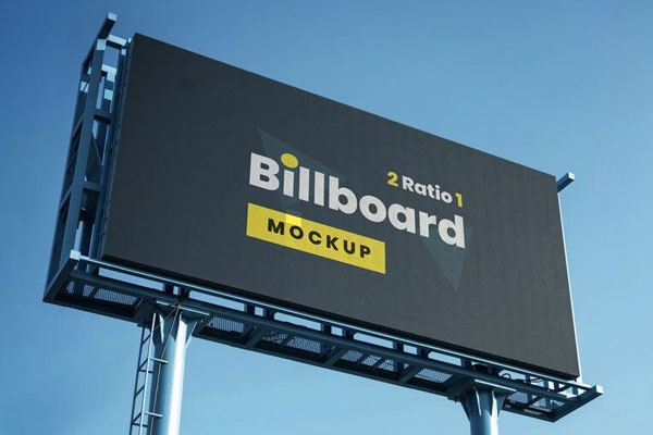 Mockup Showing Big Outdoor Billboard with Sky Background (FREE ...