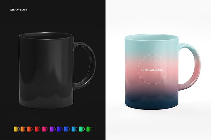 Mockup Showing Different Views of Sublimation Mug FREE PSD
