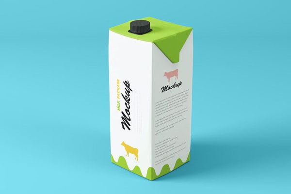 Mockup Showing One Liter Tetra Drink Package FREE PSD