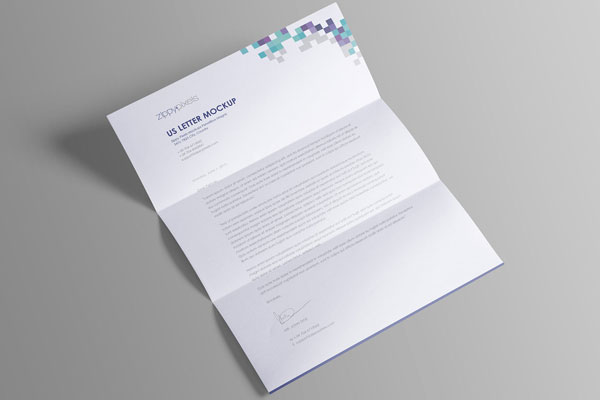 Mockup Showing Opened Trifold Us Letter Paper FREE PSD