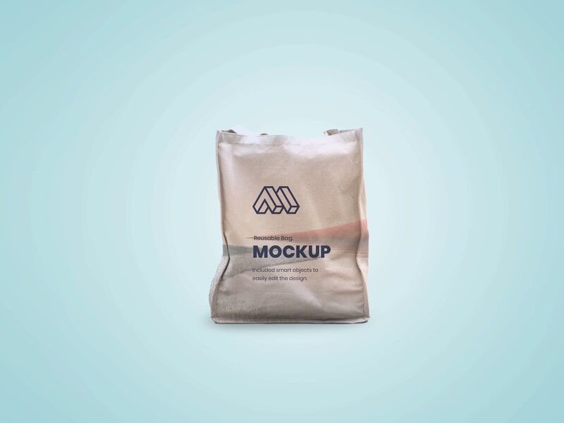 Mockup Showing Standing Reusable Bag FREE PSD