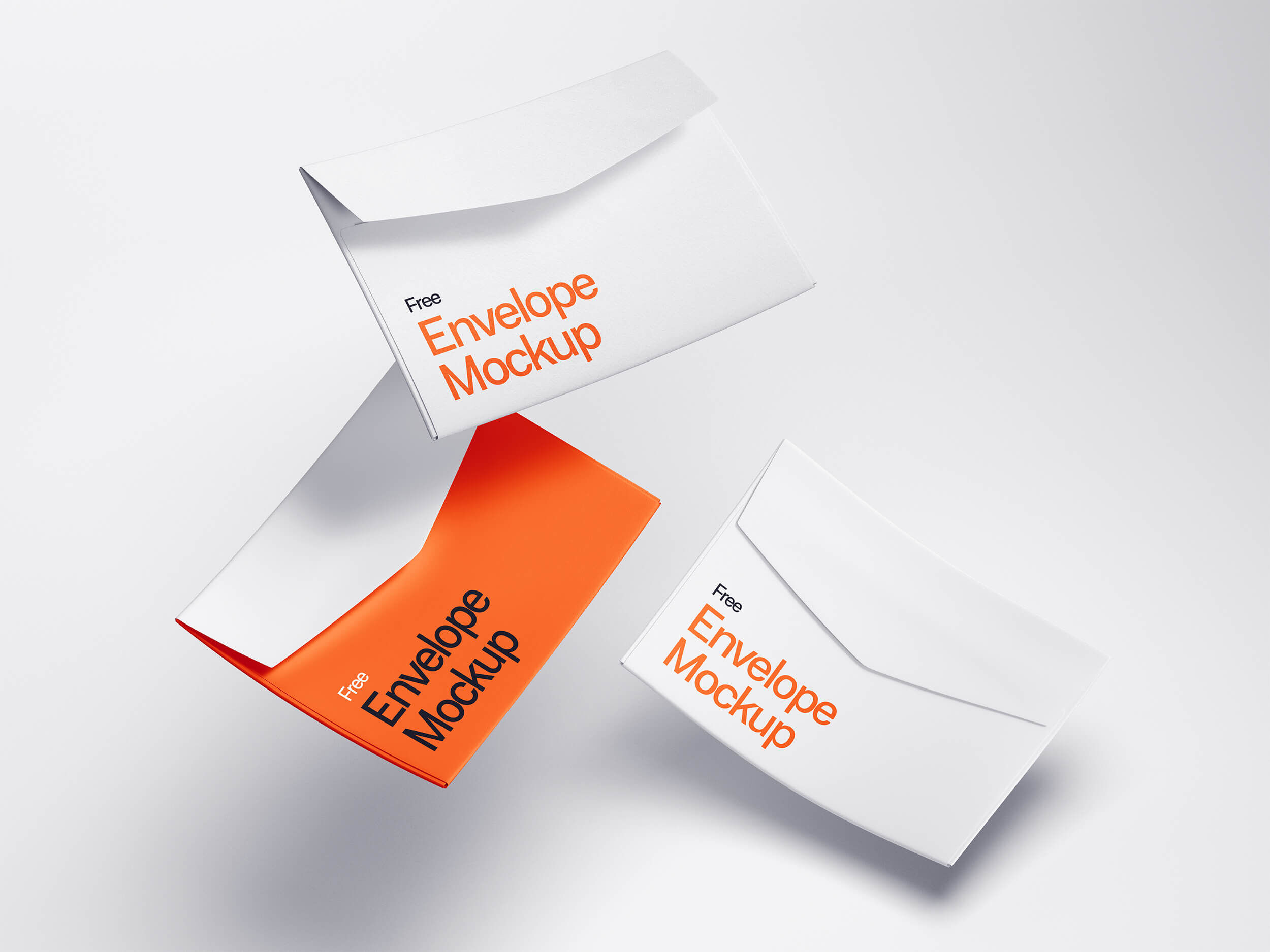 Mockup Showing Three Levitating Envelopes FREE PSD