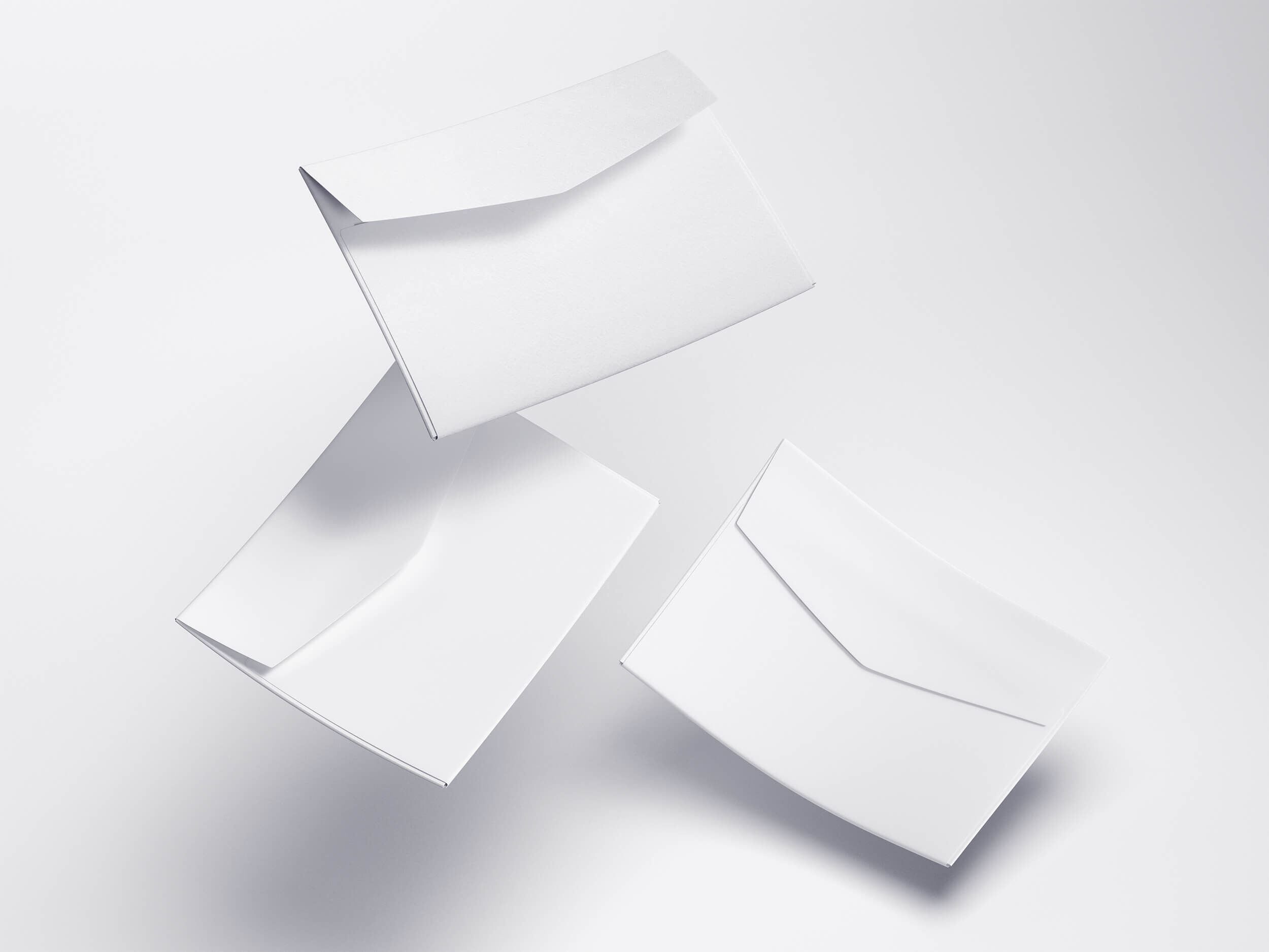 Mockup Showing Three Levitating Envelopes FREE PSD