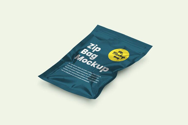 Mockup Showing Wrinkled Zip Bag Package FREE PSD