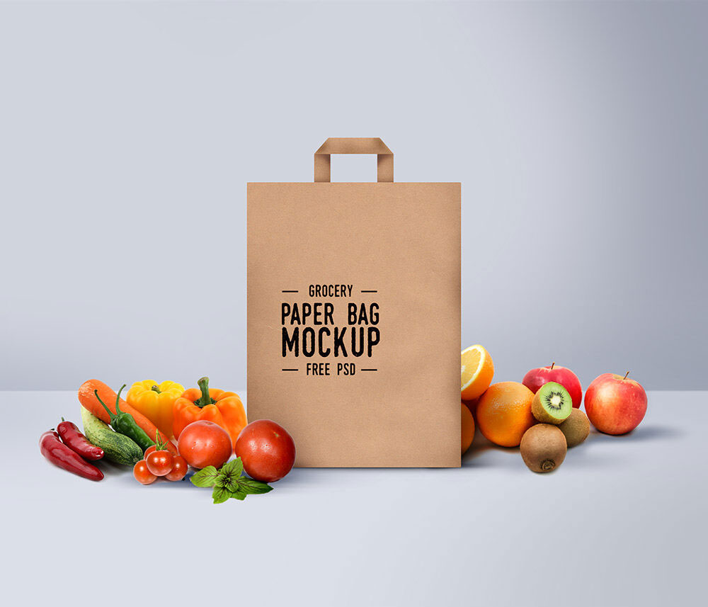 Mockup Showing a Front View of a Shopping Paper Bag (FREE) - Resource Boy