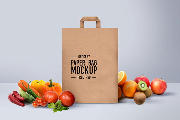Mockup Shpwing a Front View of a Shopping Paper Bag FREE PSD