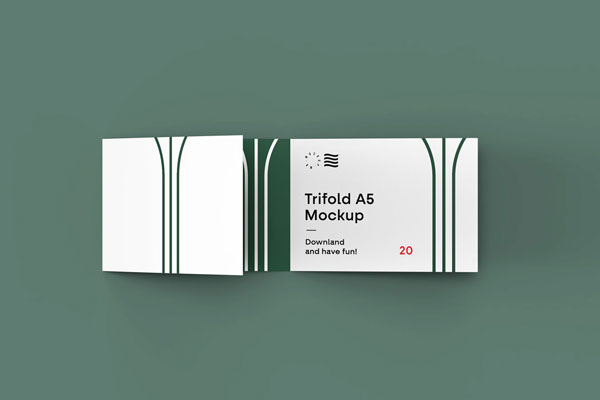 Mockup Trifold Landscape Brochure FREE PSD