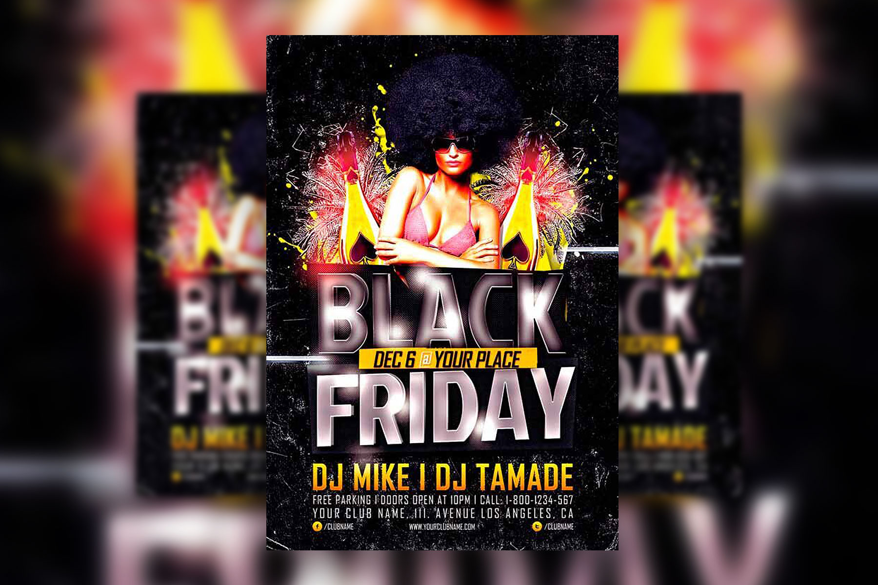 Modern Black Friday Party Flyer Template FREE PSD