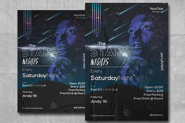Modern Night Music Festival Flyer Template FREE PSD
