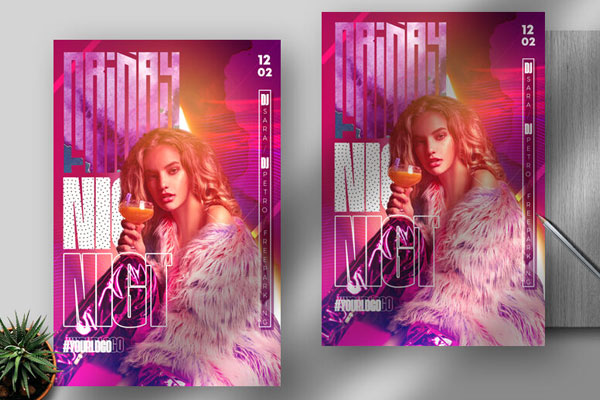 Modern Nightclub Events Flyer Template FREE PSD