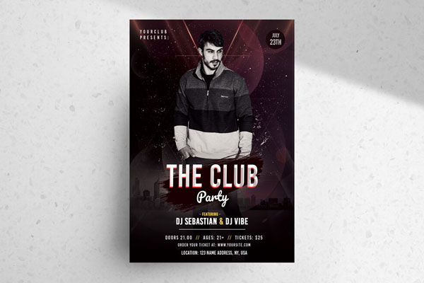 Modern Nightclub Party Flyer Template FREE PSD