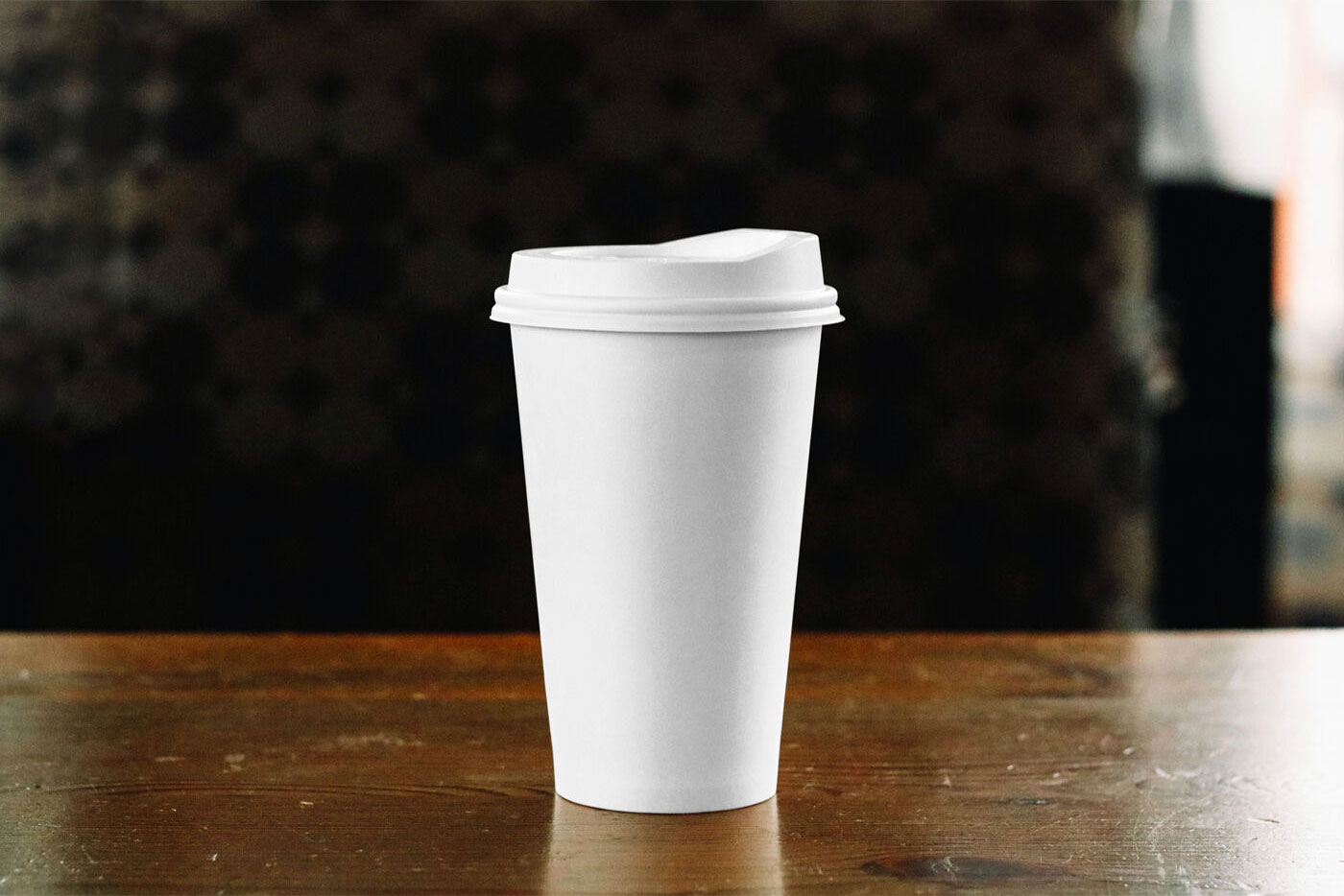 Modern Paper Coffee Cup Mockup with Lid FREE PSD