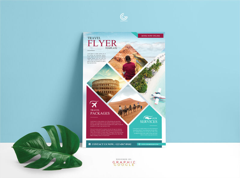 Modern Travel Agency Flyer Template Free Download | Resource Boy