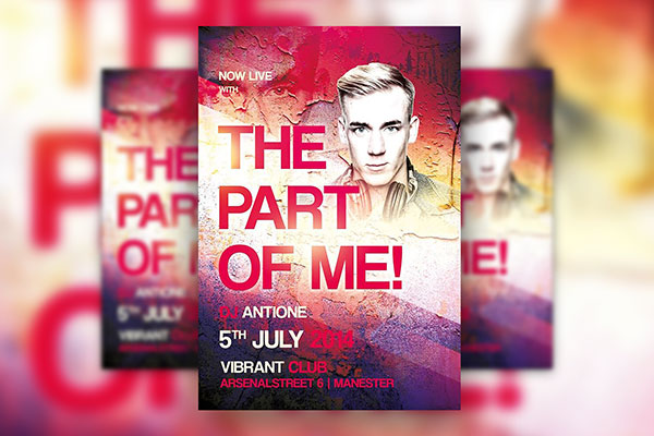 Music/Club Party Flyer with Pink Design Template FREE PSD