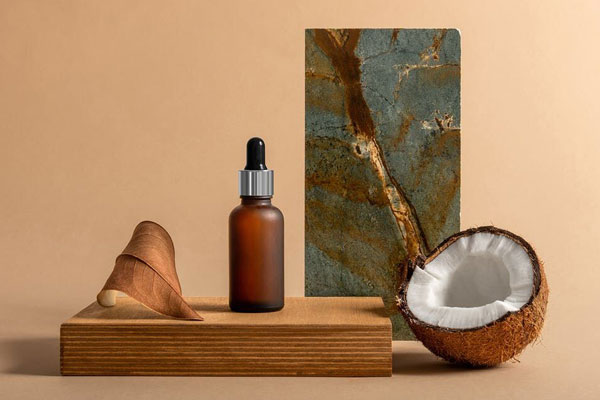 Natura Free Cosmetics Mockup on Wooden Board FREE PSD