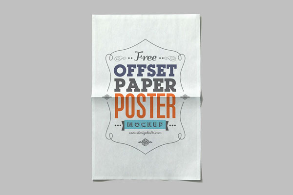 Offset Paper Horizontal Poster Mockup FREE PSD