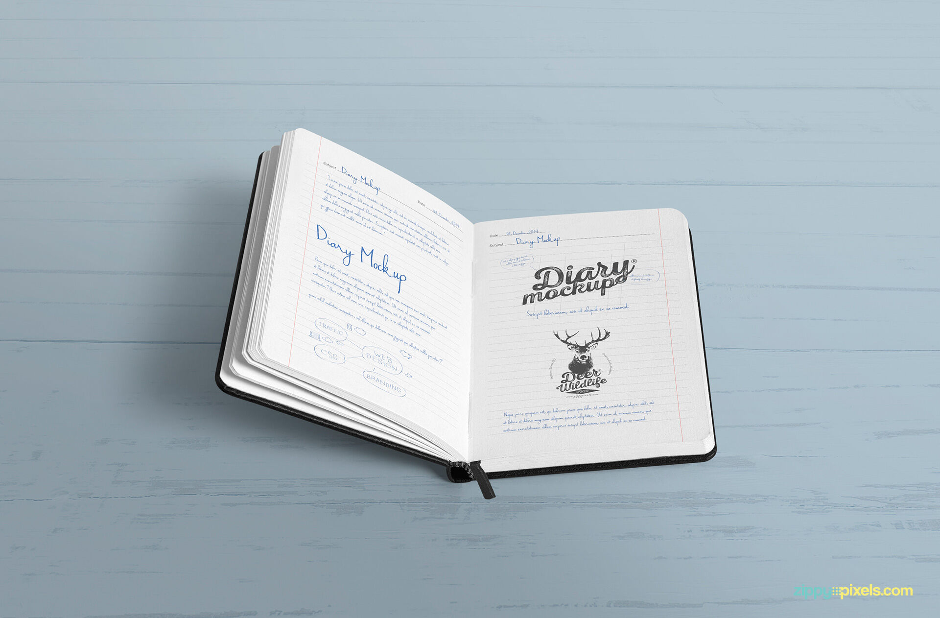 Open Hard Cover Diary Mockup Free Download | Resource Boy