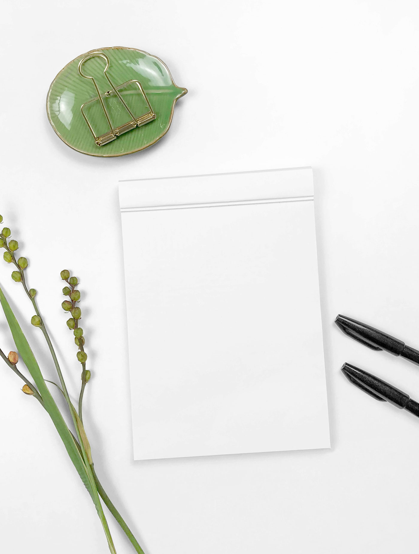 Open Notebook With Similar Items Surrounding Mockup FREE PSD