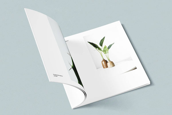 Opened Magazine with Squared Pages Mockup FREE PSD