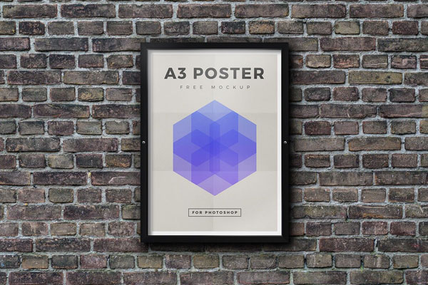 Outdoor Poster Mockup On Brick Wall FREE PSD