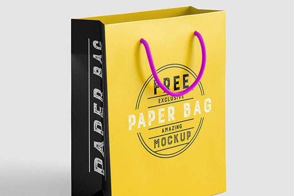 Plastic Shopping Bag PSD Mockup, On Podium – Original Mockups