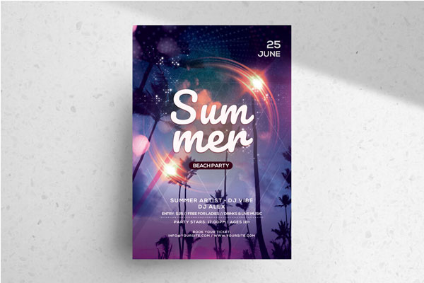 Summer Jam Party Announcement Flyer Template (FREE) - Resource Boy