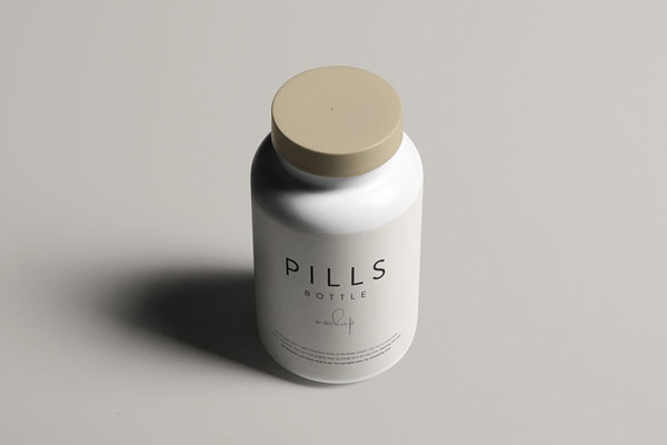 Photorealistic Pills Bottle Mockup With Cap FREE PSD