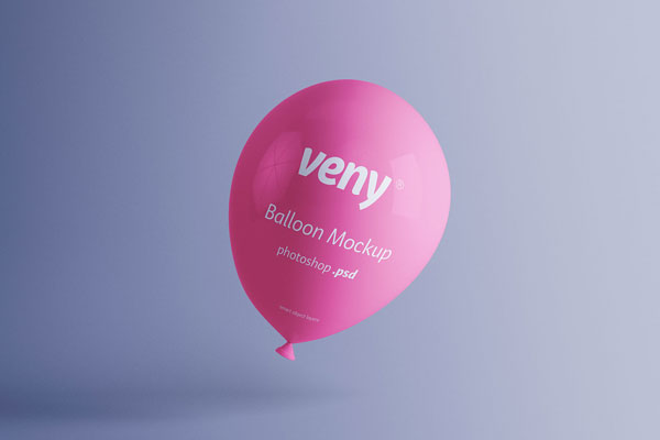 Pink Transparent Balloon Mockup On Grey Background FREE PSD