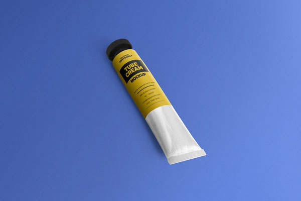 Plain Metal Cream Tube Mockup FREE PSD