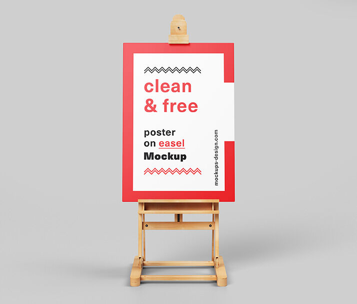 Posters Mockup On Easel FREE PSD