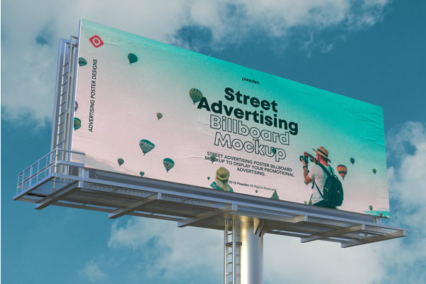 Psd Billboard With Blank Background Mockup FREE PSD