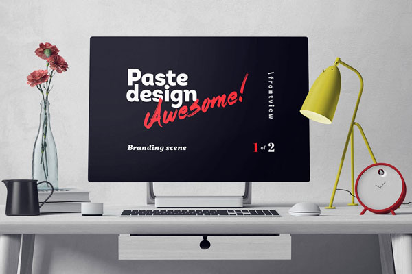 Pure Minimal Desk Mockup set FREE PSD