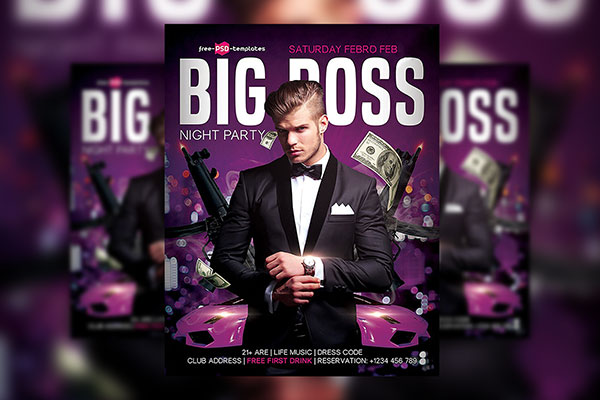 Purple Luxury Night Party Flyer Template FREE PSD