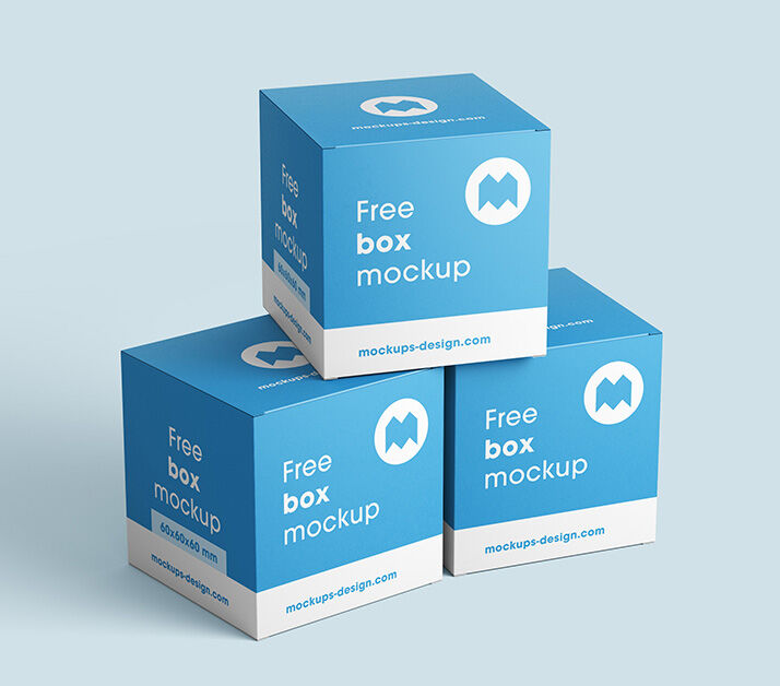 Realistic Box Mockup with editable background FREE PSD